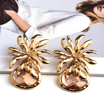 Glass Crystal Drop Earrings - SunsetFashionLA